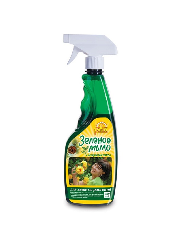 Зеленое мыло, готовый раствор в бутылке с распылителем